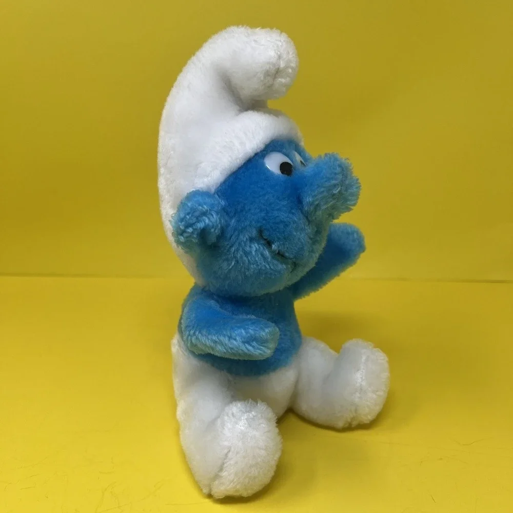 Vintage Smurf Plush Wallace Berrie 1980 Blue White 8